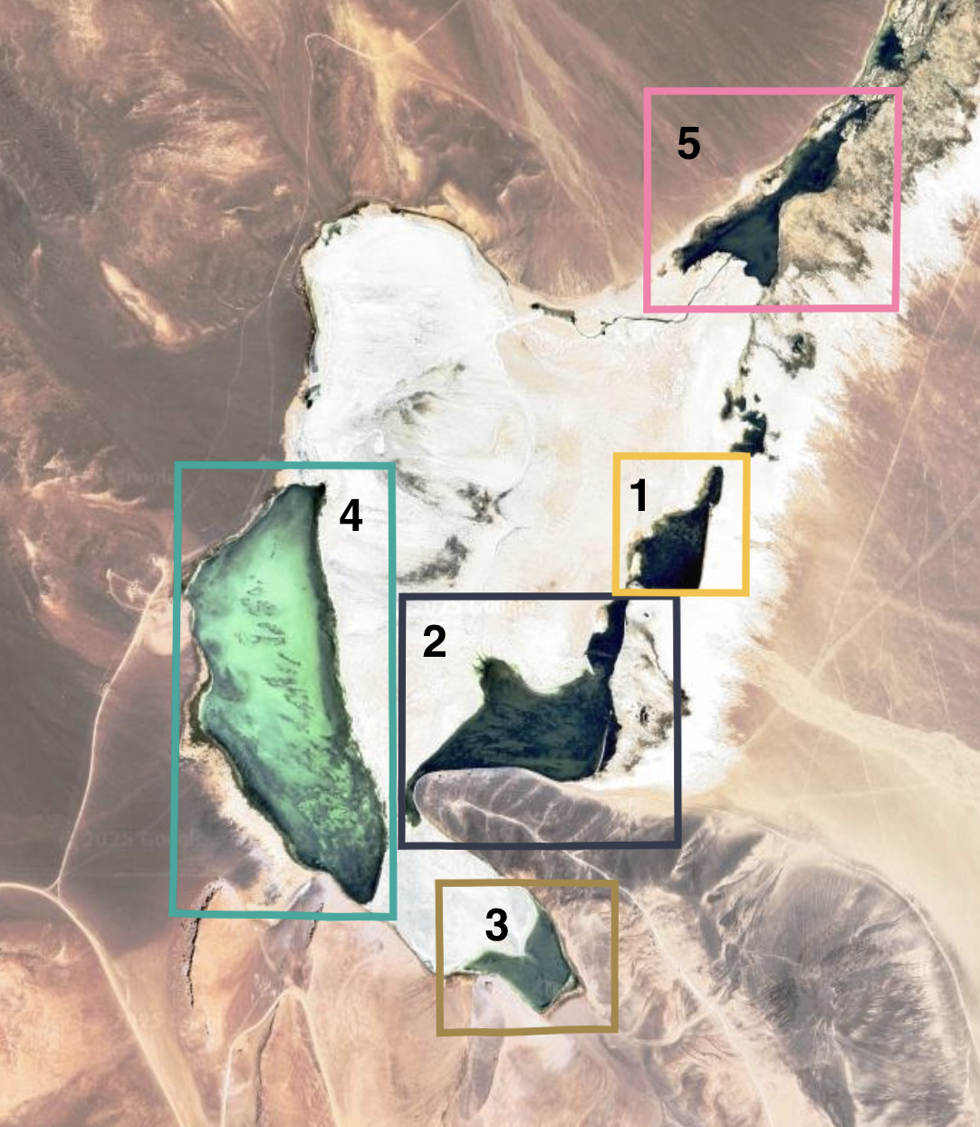 Mapa de lagunas y afluentes del sector Laguna Santa Rosa, PNNTC